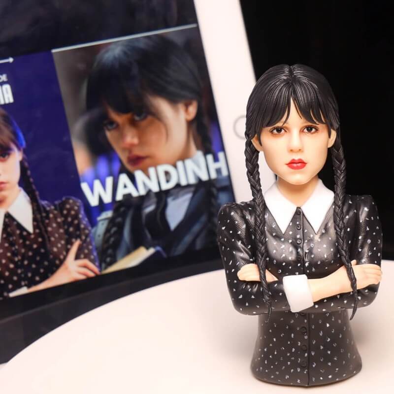 Wednesday Addams Clay Sculpture